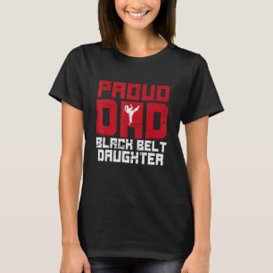 T-shirt Hommes Fier Papa Black Ceinture fille Funny Karate