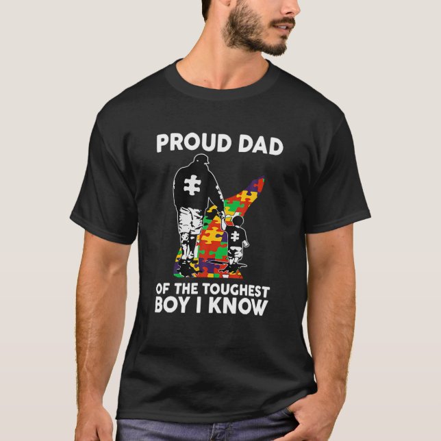 T-shirt Hommes Fier Papa Du Garçon Le Plus Touché Je Conna (Devant)