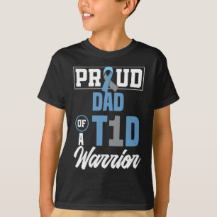 T-shirt Hommes Fier Papa D'Un Guerrier T1D Sensibilisation