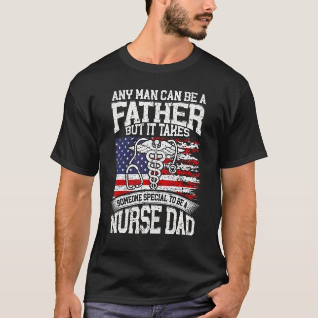 T-shirt Hommes Fier Papa D'Une Infirmière Fille Fête des p (Devant)