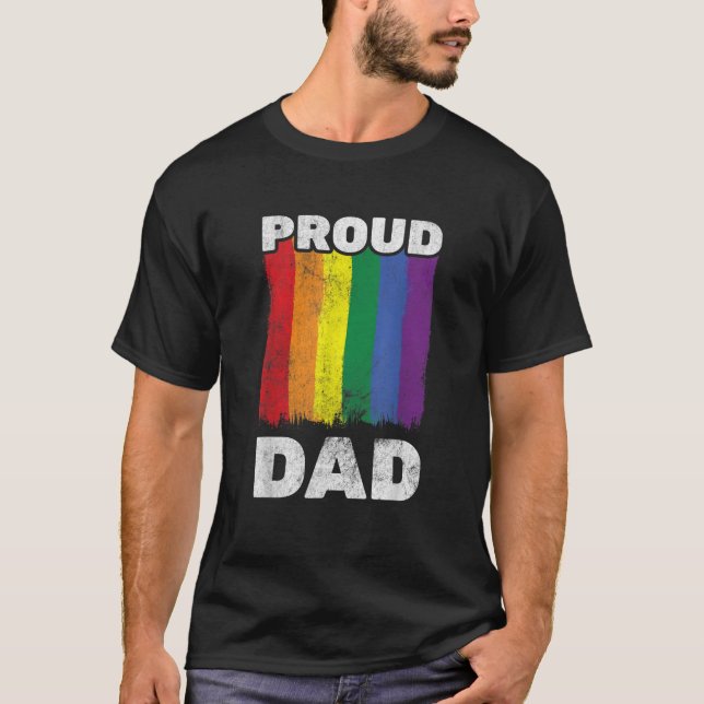 T-shirt Hommes Fier Papa LGBTQ Fierté Gay pride Pride Fl (Devant)