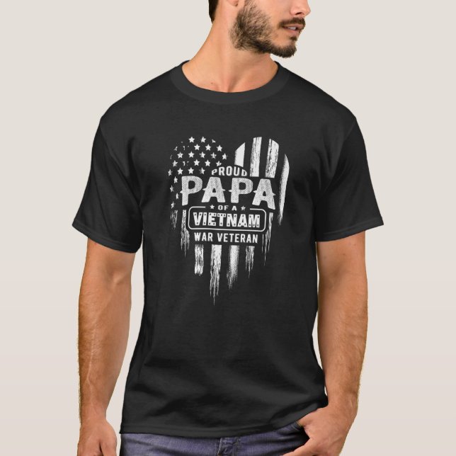 T-shirt Hommes Fier Papa Papa Vietnam Guerre Vétéran améri (Devant)
