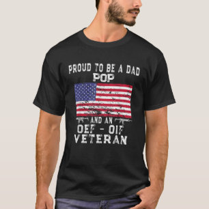 T-shirt Hommes Fier Papa Pop OEF OIF Vétérinaire Rétro US
