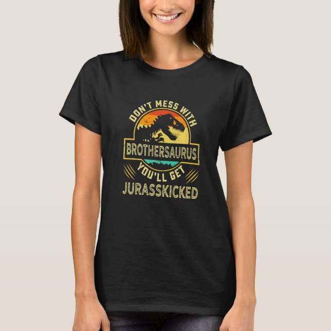 T-shirt Hommes Frère Rex Saurus Papasaurus Dinosaures Homm (Devant)