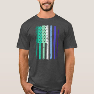 T-shirt Hommes gays Pride US American Flag L'amour gagne L