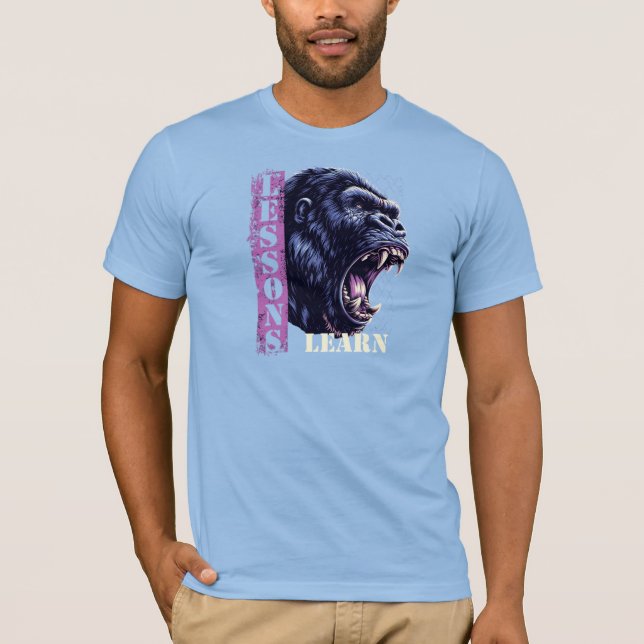 T-Shirt Hommes Gorille En Colère Leçons Apprises (Devant)