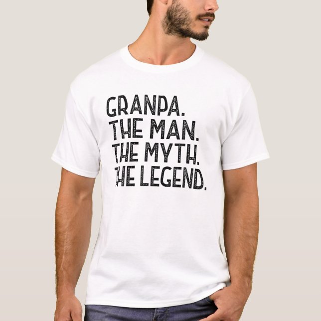 T-shirt Hommes Granpa Man Myth Légende Pour Grand-Père Fan (Devant)