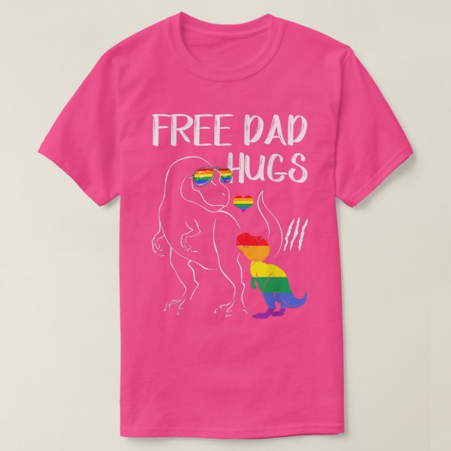 T-shirt Hommes Gratuit Papa Encarle LGBT Pride Papa Dinosa (Design devant)