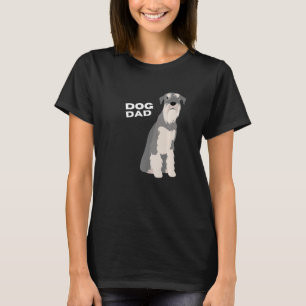 T-shirt Hommes Grey & White Schnauzer Chien Papa Homme