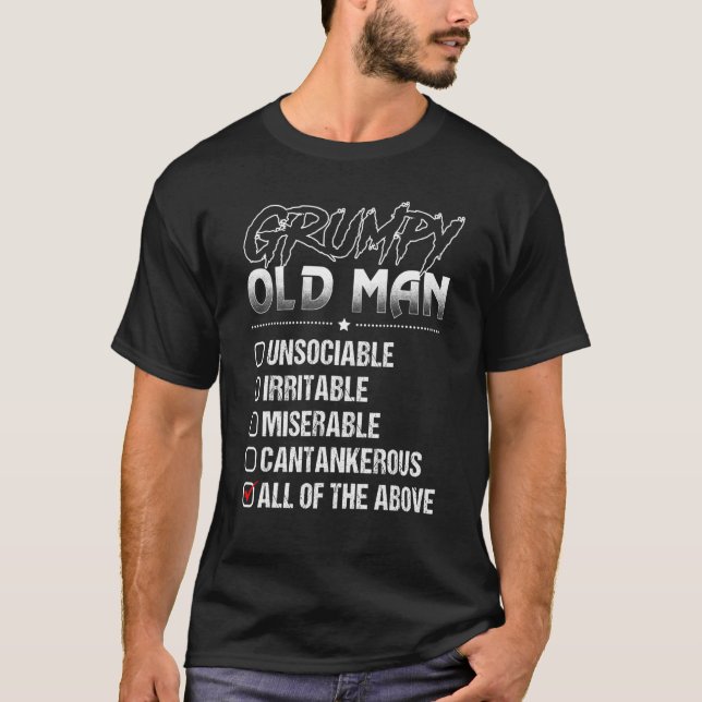 T-shirt Hommes grincheux vieil homme insociable irritable (Devant)