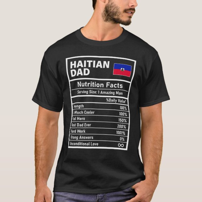 T-shirt Hommes Haïti Papa Nutrition Facts Fête des pères N (Devant)