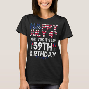 T-shirt Hommes heureux 4 Juillet Et Oui C'est mon 59e anni