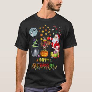 T-shirt Hommes Heureux Hallothanksmas Funny Hallowee