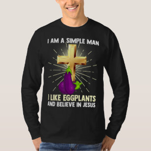 T-shirt Hommes Homme Simple Comme Les Aubergines Croient E