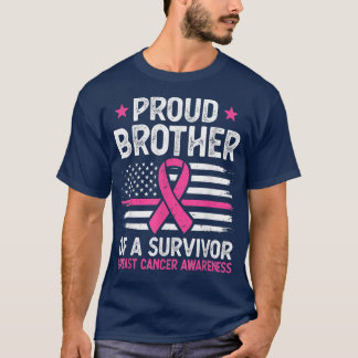T-shirt Hommes Hommes Fier Frère De Survivant Cancer Du Se