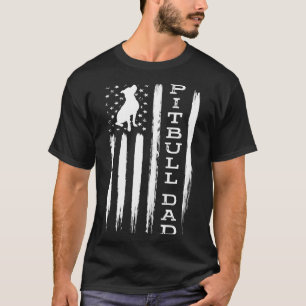 T-shirt Hommes Hommes Fiers Pitbull Papa Amérique Chien Bu
