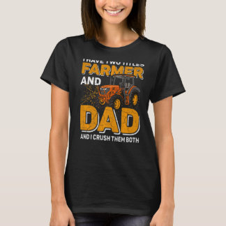 T-shirt Hommes J'Ai Deux Titres Fermier Et Papa Fermier