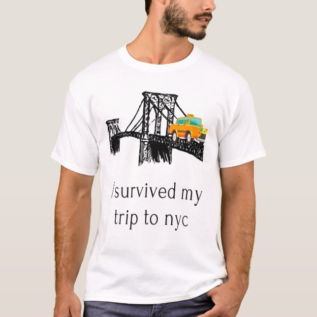 T-shirt Hommes J'Ai Survécu À Mon Voyage À New York (Devant)