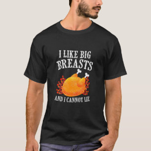 T-shirt Hommes J'Aime Les Grands Seins Thanksgiving Turqui