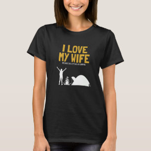 T-shirt Hommes J'Aime Ma Femme Camping Glamping Backpackin