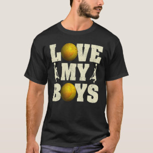 T-shirt Hommes J'Aime Mes Garçons Volleyball Fête des père