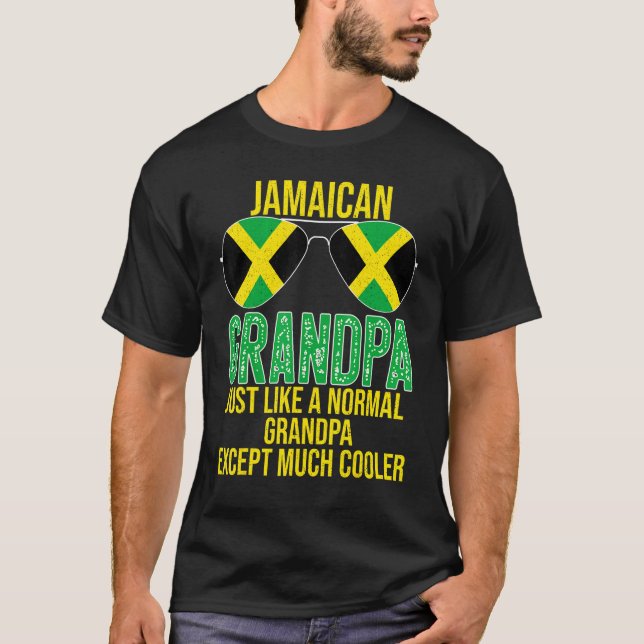 T-shirt Hommes Jamaïcain Grandpa Jamaïque Drapeau Lunettes (Devant)