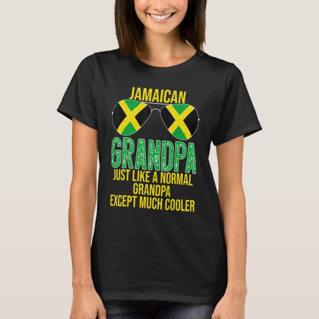 T-shirt Hommes Jamaïcain Grandpa Jamaïque Drapeau Lunettes (Devant)