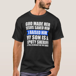 T-shirt Hommes Je L'Ai Élevé Mon Fils Est Un Deput Du Sher