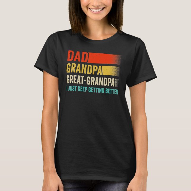 T-shirt Hommes, je ne fais que m'améliorer Papa Grand-père (Devant)