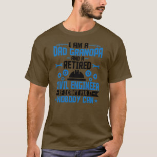 T-shirt Hommes Je suis papa grand-père Ingénieur civil à l