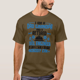 T-shirt Hommes Je suis papa grand-père Ingénieur civil à l