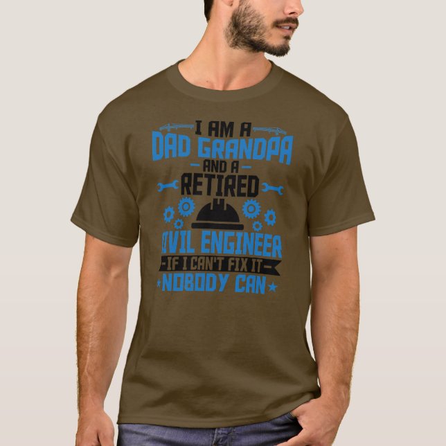 T-shirt Hommes Je suis papa grand-père Ingénieur civil à l (Devant)