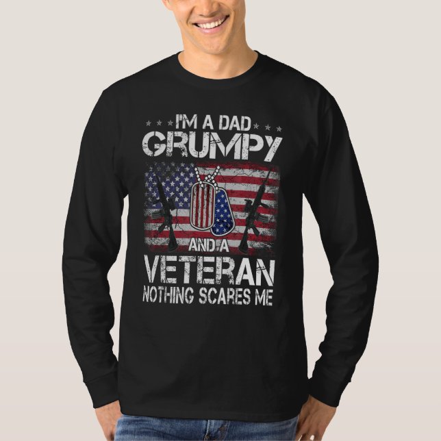 T-shirt Hommes Je suis un papa grincheux et un vétéran rie (Devant)