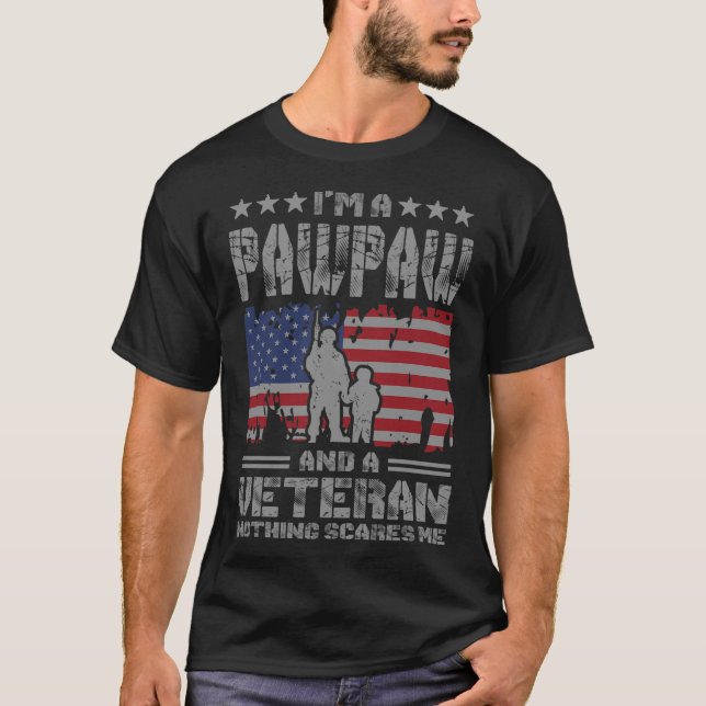 T-shirt Hommes Je suis un Pawpaw et un vétéran Rien ne me  (Devant)