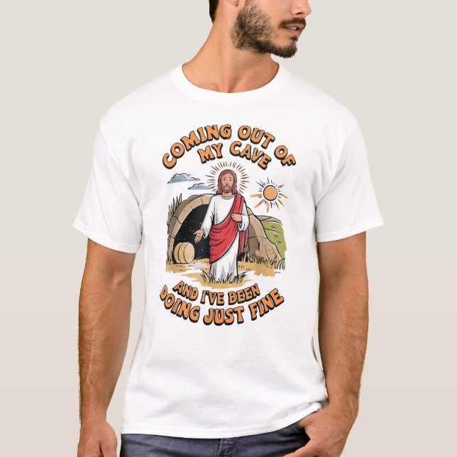 T-shirt Hommes Jésus sortant de ma grotte (Devant)