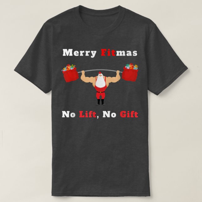 T-shirt Hommes Joyeux Fitmas, Pas d'ascenseur Pas de cadea (Design devant)