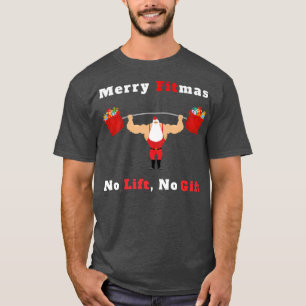 T-shirt Hommes Joyeux Fitmas, Pas d'ascenseur Pas de cadea