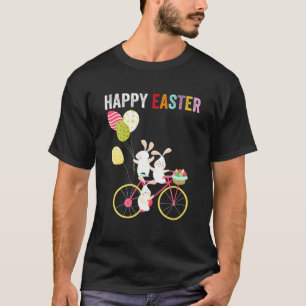 T-shirt Hommes Joyeux Pâques Jour Cute Bunny Vélo Est