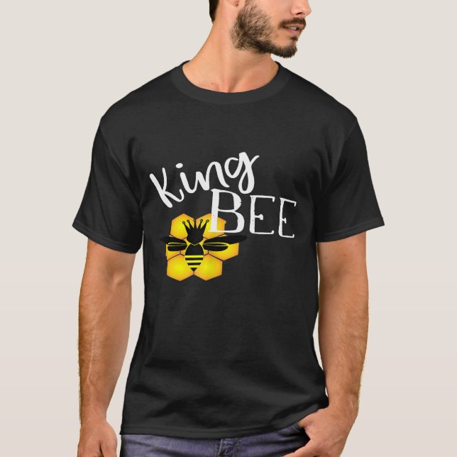 T-shirt Hommes King Bee Beekeeper Honeycomb Graphisme (Devant)