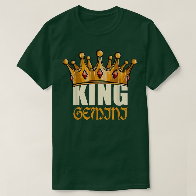 T-shirt Hommes King Gemini Zodiac Anniversaire Horoscope A (Design devant)