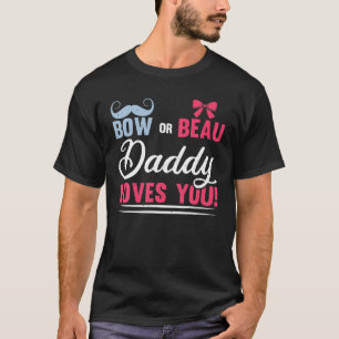 T-shirt Hommes Le Sexe Révèle Bow Ou Beau Papa Du Bébé