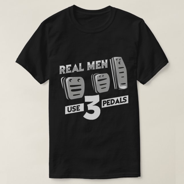 T-shirt Hommes Les vrais hommes utilisent trois pédales -  (Design devant)