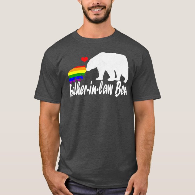 T-shirt Hommes LGBT Père en droit Ours Gay pride égal (Devant)