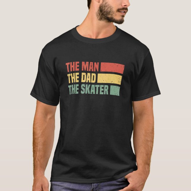 T-shirt Hommes L'Homme Le Papa Le Skateboarder Skateboardi (Devant)