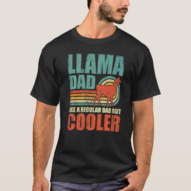 T-shirt Hommes Llama Papa Comme Un Père Régulier Mais Glac (Devant)