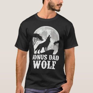 T-shirt Hommes Loups hurlant À La Lune Bonus Papa Wolf Fa
