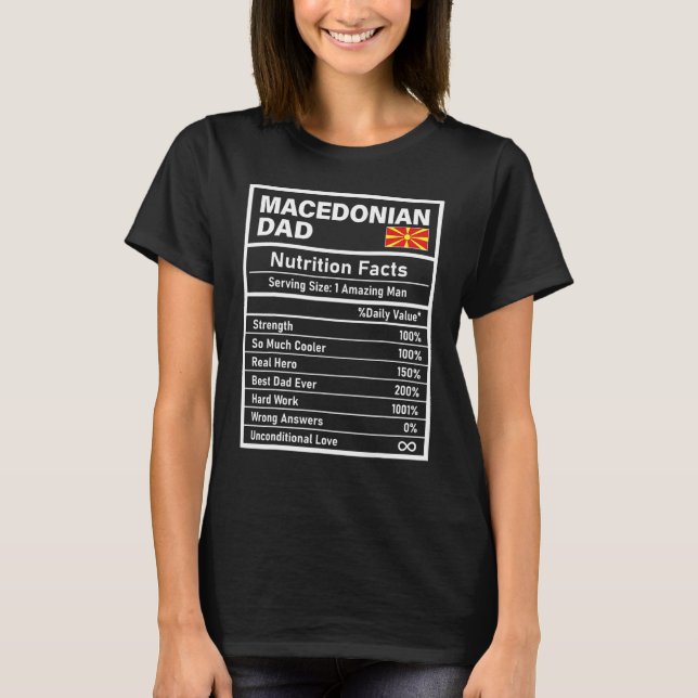 T-shirt Hommes Macédoniens Papa Nutrition Fiches Fête des  (Devant)