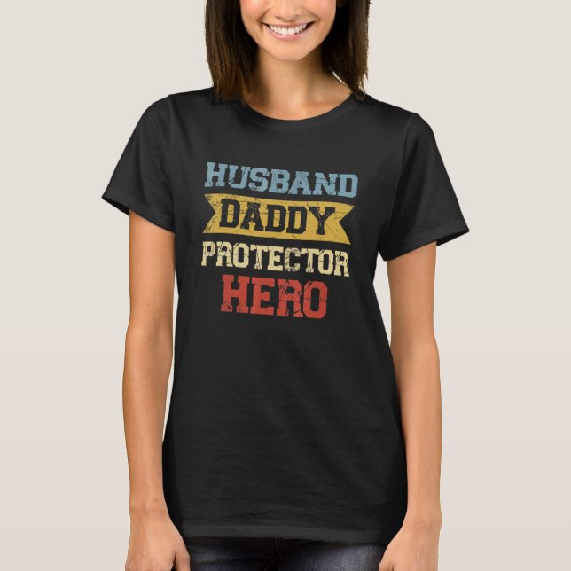T-shirt Hommes Mari Daddy Protecteur Héros Grand-père Step (Devant)