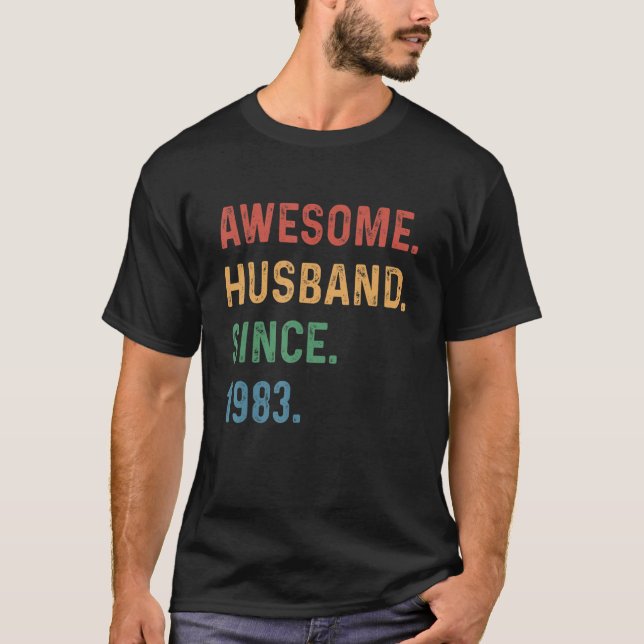 T-shirt Hommes Mari génial depuis 1983 - Mariage de 40e an (Devant)