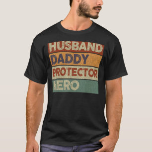 T-shirt Hommes Mari papa protecteur Héros papa Vintage gra